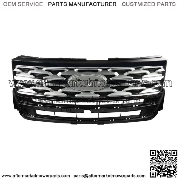 For 2018 2019 Ford Explorer Front Bumper Upper Grille Grill Factory Silver - Image 3
