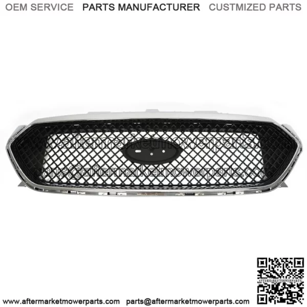 For 2013-2018 Ford Taur SHO Front Upper Grille Matte Black W/Chrome Trim