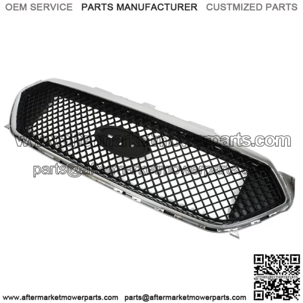 For 2013-2018 Ford Taur SHO Front Upper Grille Matte Black W/Chrome Trim - Image 3