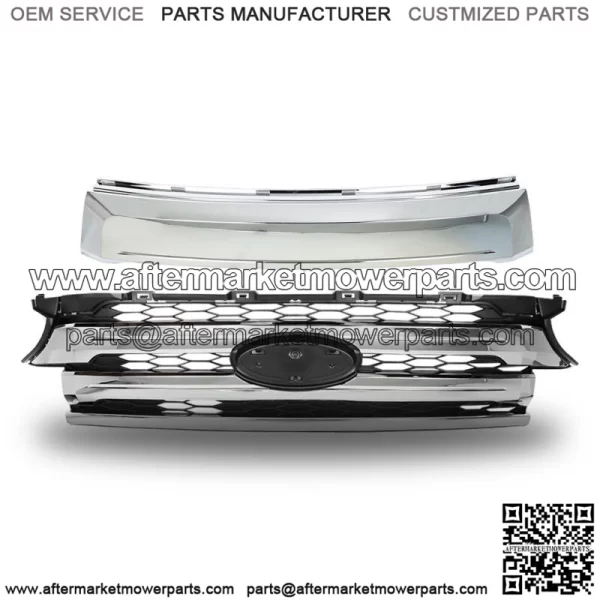 For 2011-2014 Ford Edge Front Upper Grille Mounting & Trim Molding Chrome Black