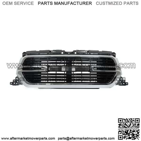 Front Upper Grille For 2019-2022 Ram 1500 Chrome+Black Trim w/Grille Base