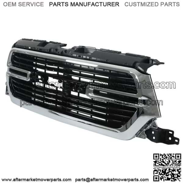 Front Upper Grille For 2019-2022 Ram 1500 Chrome+Black Trim w/Grille Base - Image 3