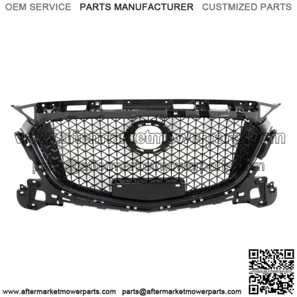 For 2017 2018 Mazda 3 Axela Front Bumper Upper Grille Honeycomb Grill Black - Image 2