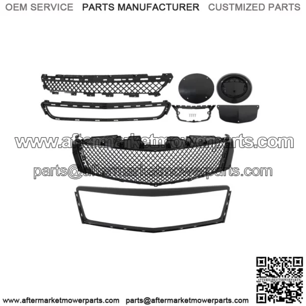 Front Upper Grill + Lower Grille + Outer Frame For 2013-2017 Cadillac XTS