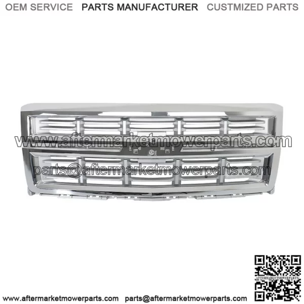 Front Bumper Upper Grille Chrome For 2014-2015 Chevrolet Silverado 1500 - Image 2