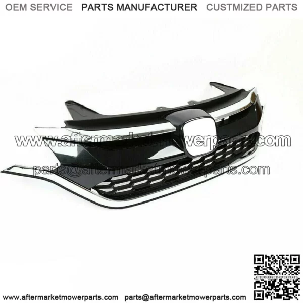 Front Bumper Upper & Lower Grille Grill ABS for Honda CRV CR-V 2015 2016 Chrome - Image 2