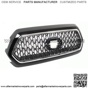 Front Bumper Grille Gray For 2019-2021 Toyota Tacoma TRD w/Chrome Trim