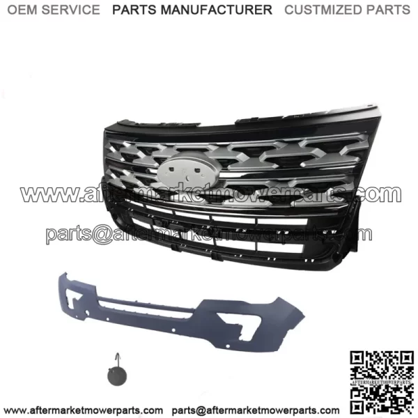 Front Grille + Front Bumper With Radar Hole For 2018 -2019 Ford Explorer
