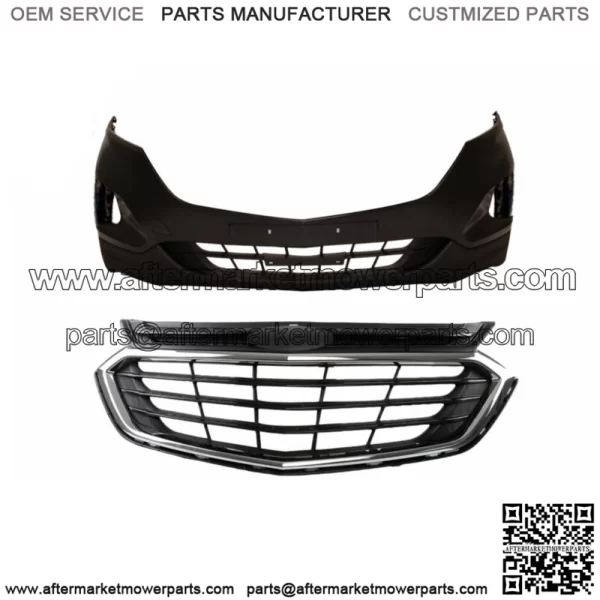 Fit For 2018 2019 Chevy Equinox Front Bumper Cover Assembly + Front Upper Grille