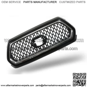Front Upper Grille Matte Black Chrome Gray For 2016-2021 Toyota Tacoma Chrome