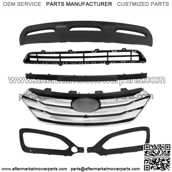 For Hyundai Santa Fe Sport 2013 14-2016 Front Grille Fog Light Bezels Set 5 Pcs - Image 2