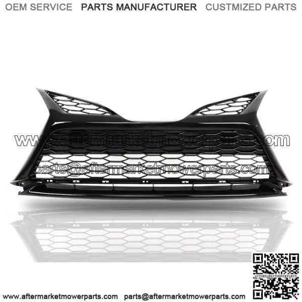 Fit For 21-22 Toyota Camry SE Front Lower Grille W/O Sensor Hole Gloss Black