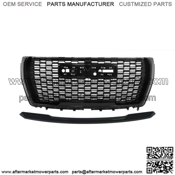 For 21-23 GMC Yukon/Yukon XL Denali Front Grille&Hood Molding Gloss Black Grill