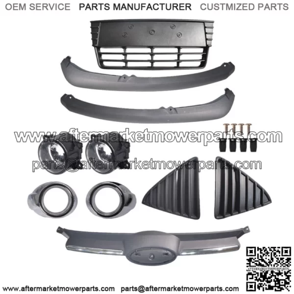 For 2012-2014 Ford Foc Front Bumper Grill Cover Assembly Fog Lights - Image 3