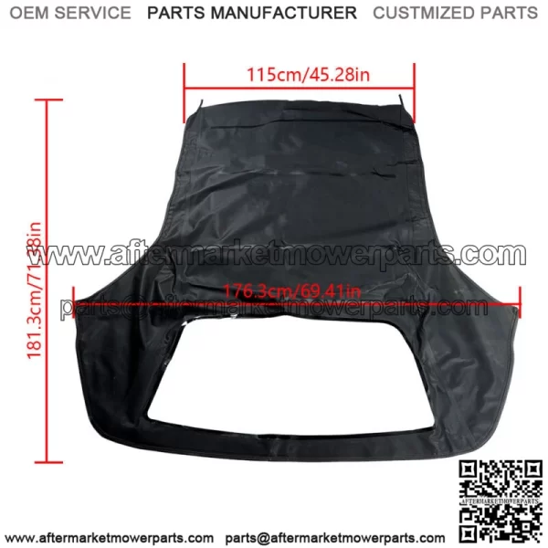 Convertible Soft Top For 1986-1993 3-Series E30 Black Twill & Plastic Window - Image 2