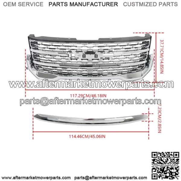 For 2020 2021 2022 GMC Acadia Front Upper Grille Denali & Hood Front Molding - Image 2