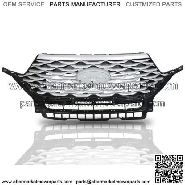For 2020-2022 Ford Explorer Silver Front Bumper Grille Upper Mesh Grill Radiator - Image 2