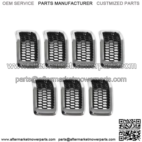 Fit For Jeep Cherokee  2014-2018 7X Chrome Black Honeycomb Mesh Grille Inserts - Image 3