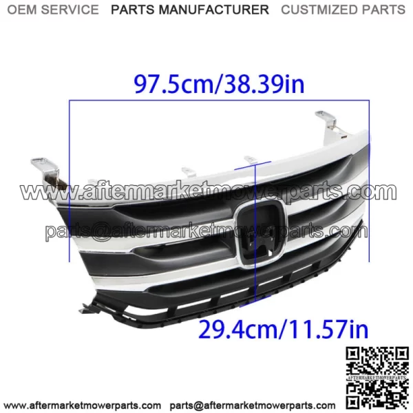 For 2011-2013 Honda Odyssey Front Upper Black Chrome Molding Trim Grill Grille - Image 3