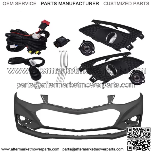 Front Bumper Cove W/O Park Assistr&Haloge Fog Lights For 2016-18 Chevy Cruze LS