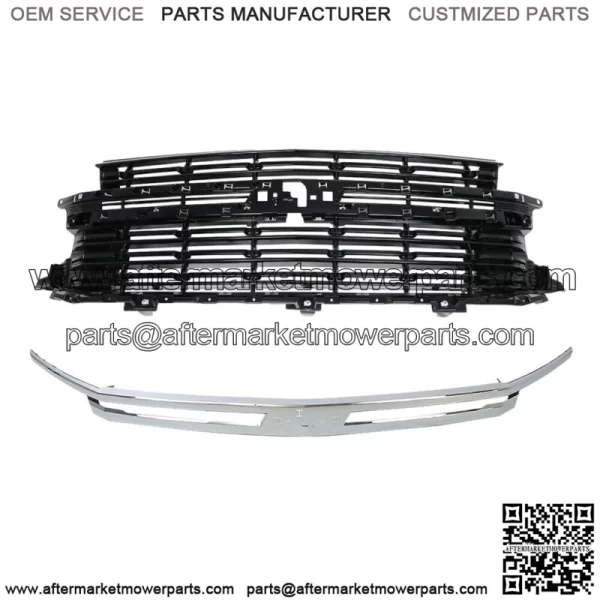 For 2021 2022 Chevrolet Suburban Tahoe LS LT Front Grille Bright Chrome & Black - Image 2