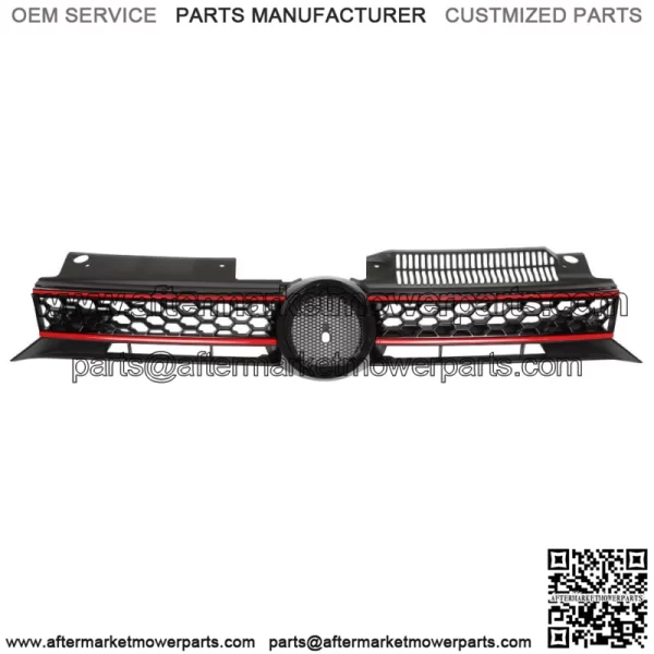 For Volkswagen Golf MK6 2010-2012 2013 Upper Hood Grille Honeycomb Black Plastic - Image 2
