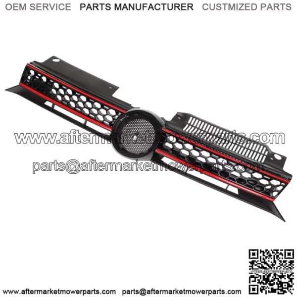 For Volkswagen Golf MK6 2010-2012 2013 Upper Hood Grille Honeycomb Black Plastic - Image 3