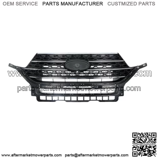 Front Radiator Grille Gloss Black & Chrome For Ford Explorer XLT 2020 2021
