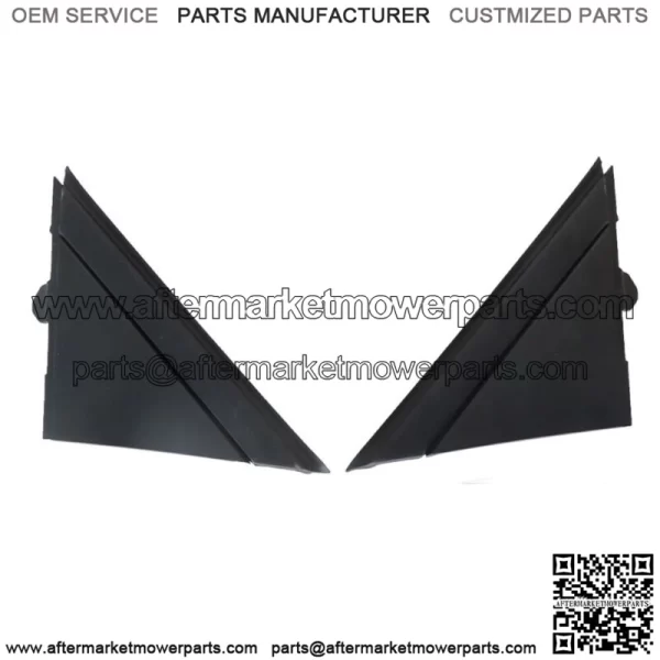 Fit For 2012-17 Fiat 500 Left & Right Door Mirror Flag Cover Moldings Gloss BLK