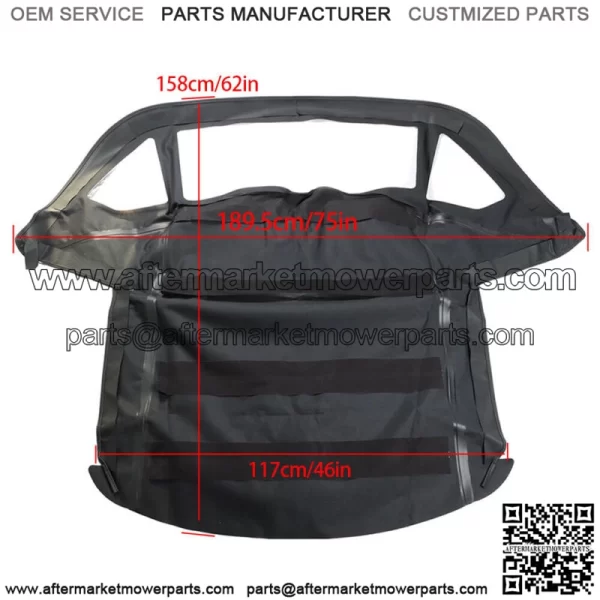 For 1972 1973-1989 Black Convertible Soft Top R107 280SL 560SL 380SL 450SL - Image 2