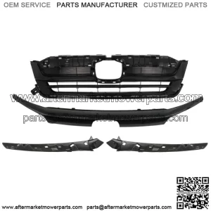Fit For 2019-2021 Honda Pilot Front Upper Grille W/Trim Assembly Glossy Black