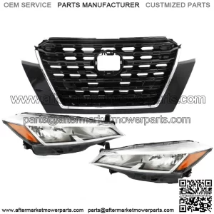 Front Upper Grille Assembly+Headlight Halogen For 2021-2023 Nissan Kicks S/SV