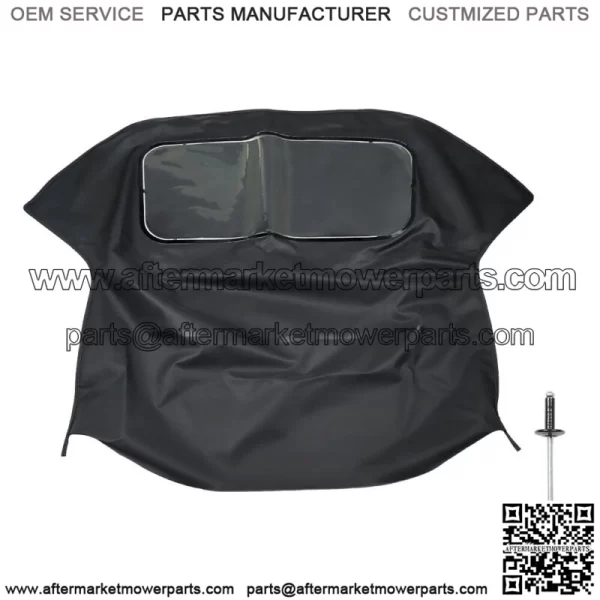 For 1966 1967-1979 Fiat 124 Spider CS1 Convertible Soft Top Black Vinyl - Image 3