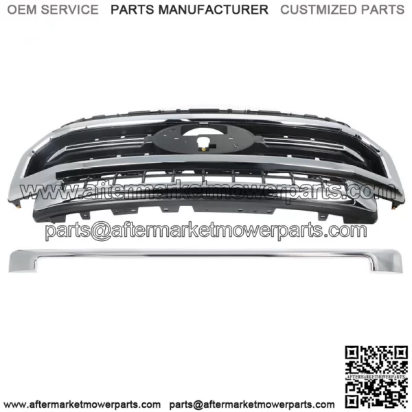 For Ford  F-250 F-350 2020-2022 Lariat Chrome Grill Satin Aluminum&Black