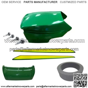 New Upper &Lower Hood/Bumper/Foam Isolator/LH&RH Stickers Fits John Deere 345 UP