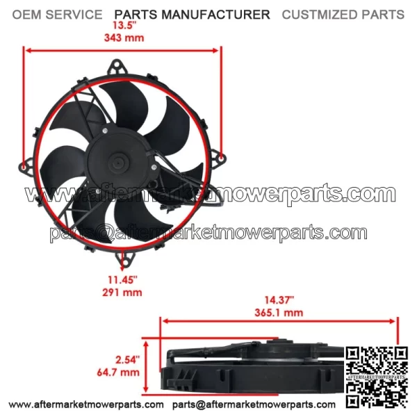for Polaris Ranger 800 RZR S 800 EFI 760cc 2009-2014 Radiator Cooling Fan Motor - Image 2