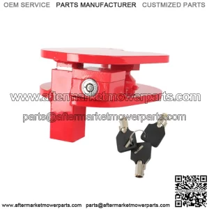 Steel Ball and Ring Hitch Lock Electro-Plated and Powder Coated Finish Red