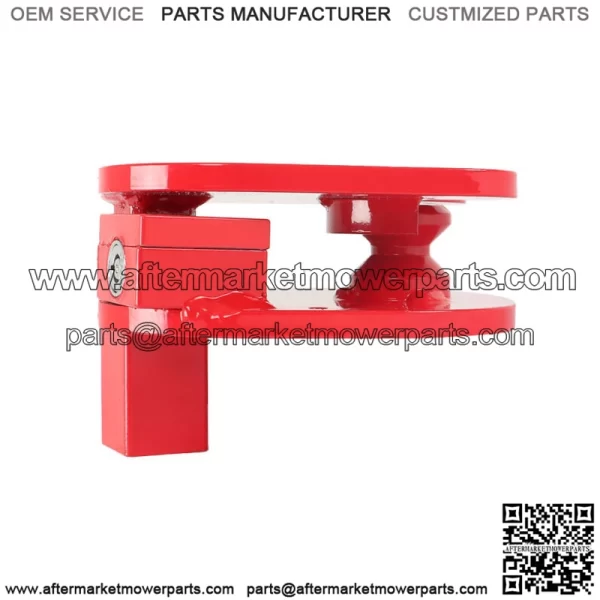 Steel Ball and Ring Hitch Lock Electro-Plated and Powder Coated Finish Red - Image 3