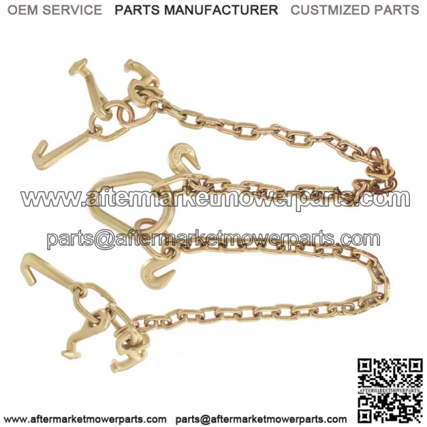 RJT Hook Chain V Bridle Tow Truck Winch Cable Pull Wrecker Recovery Grab 36''