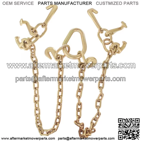 RJT Hook Chain V Bridle Tow Truck Winch Cable Pull Wrecker Recovery Grab 36'' - Image 2