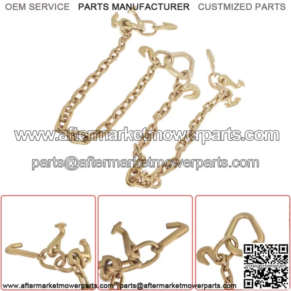 RJT Hook Chain V Bridle Tow Truck Winch Cable Pull Wrecker Recovery Grab 36'' - Image 4