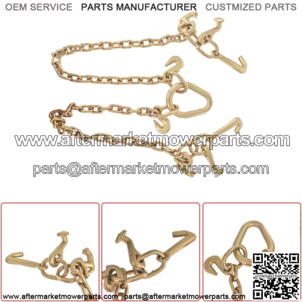 RJT Hook Chain V Bridle Tow Truck Winch Cable Pull Wrecker Recovery Grab 36'' - Image 5