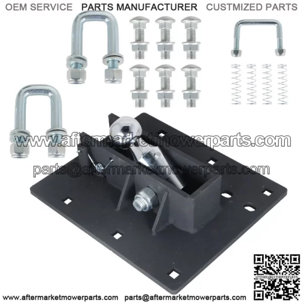 Black Over Bed Folding Ball Gooseneck Trailer Hitch 61052 with 2-5/16-Inch Ball