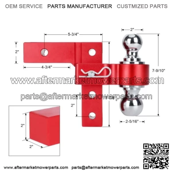 6-inch trailer hook 2"*2-5/16" with double lock#red - Image 2