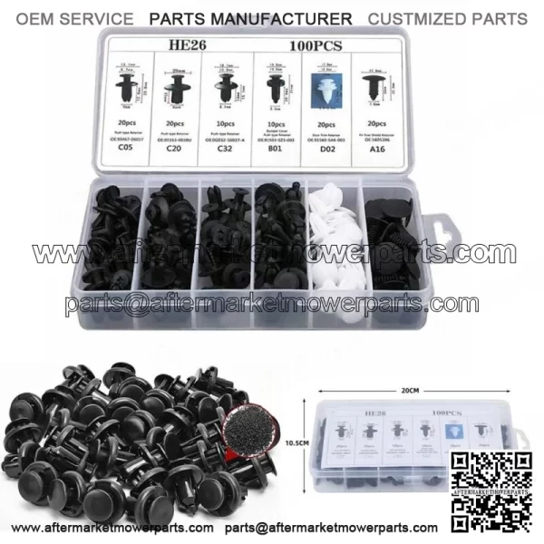 Assortments Push Pin Retainer Car Parts Body Bumper Clip Rivet Trim Molding Kit (For: More than one vehicle)