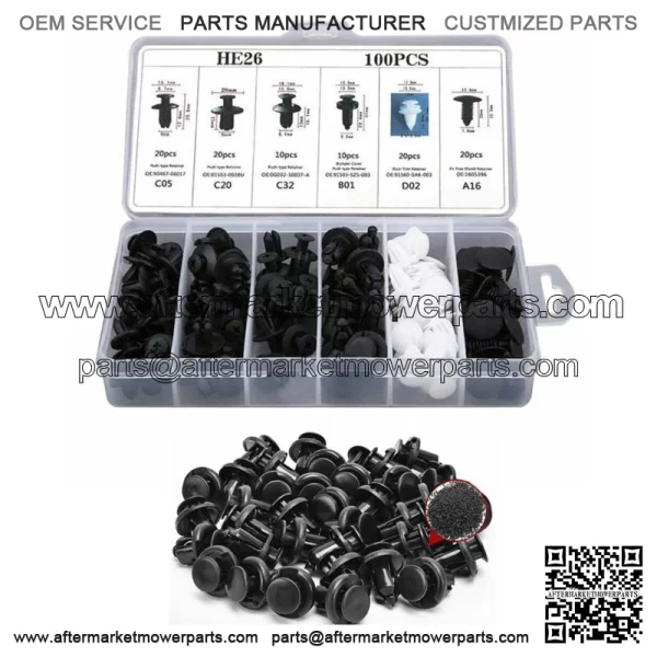 Car Parts 100x Fender Liner Fastener Rivet Push Clips Retainer 6 Size Universal (For: Ford F-150)