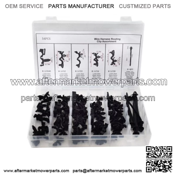 54Pcs Car Body Wiring Harness Fastener Routing Clips Convoluted Assortment Parts (For: Ford F-150)