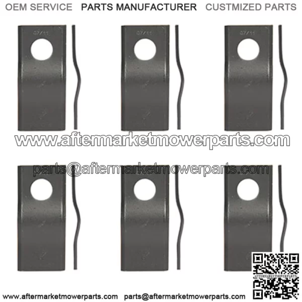 CM120 Pack of 6 Disc Mower Blades Fits Zweeger 4-1/8" x 1-13/16"