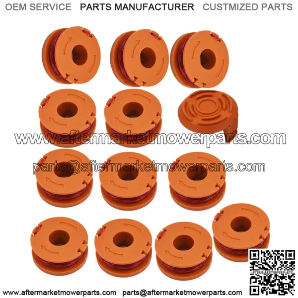 12 Pack W/ Cap Replacement Spool Line String Trimmer For Worx WA0010 Weed Eater - Image 2