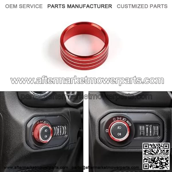 18-21JL/JLU Wrangler knob switch decorative ring #red - Image 2